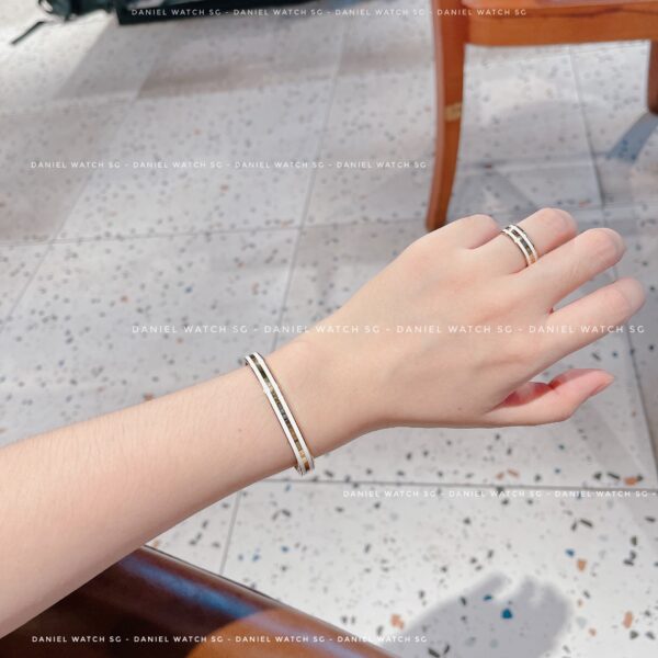 CUFF EMALIE SATIN WHITE ROSEGOLD - Hình ảnh 7