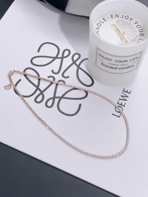 CLASSIC TENNIS NECKLACE ROSE GOLD - Hình ảnh 9