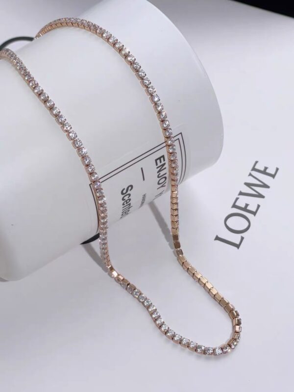 CLASSIC TENNIS NECKLACE ROSE GOLD - Hình ảnh 7