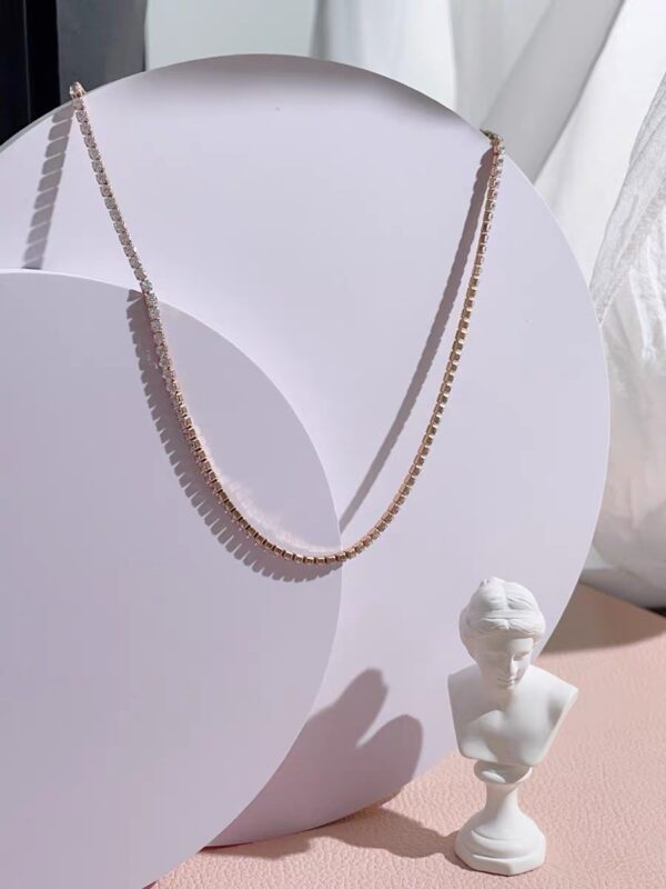 CLASSIC TENNIS NECKLACE ROSE GOLD - Hình ảnh 5