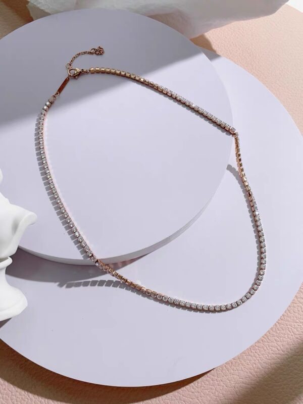 CLASSIC TENNIS NECKLACE ROSE GOLD - Hình ảnh 4